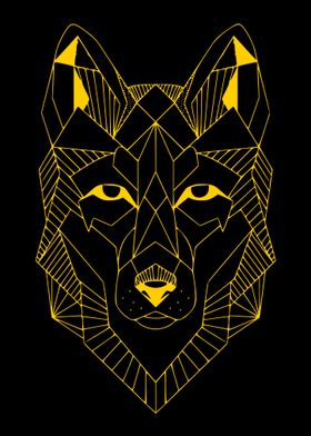 Geometric Wolf Head