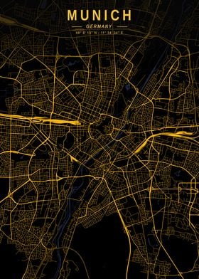 Munich Golden City Map