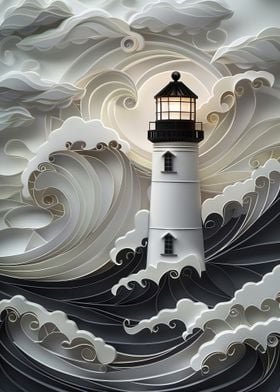 Papercut Lighthouse