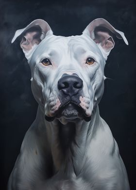 White Dogo Argentino Portrait