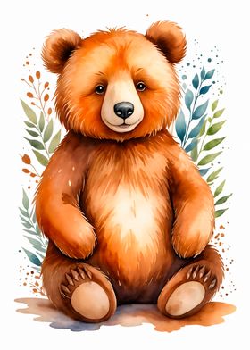 Cute Watercolor Bear