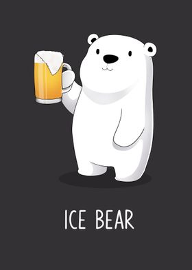 Ice Bear with Beer Funny Puns