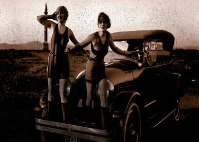 Vintage Car with Flappers