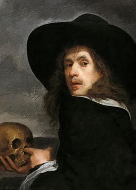 Self-Portrait with Skull