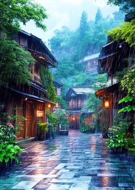 Rainy Japanese Street