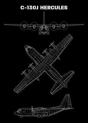 C-130J Hercules Airplane Blueprint