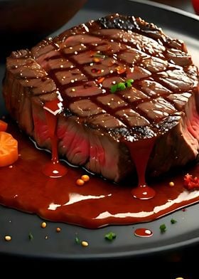 Grilled Steak with Sauce