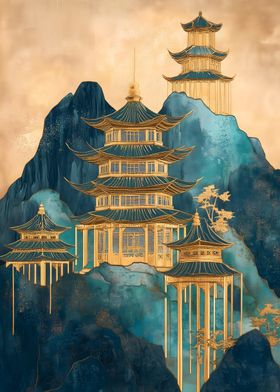 Golden Pagoda Landscape