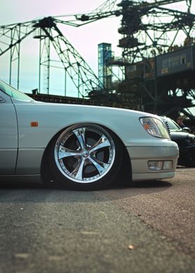 Silver Lexus with Chrome Rims