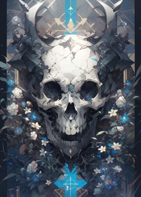 Skull with Flowers