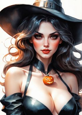 Witch with Pumpkin Charm