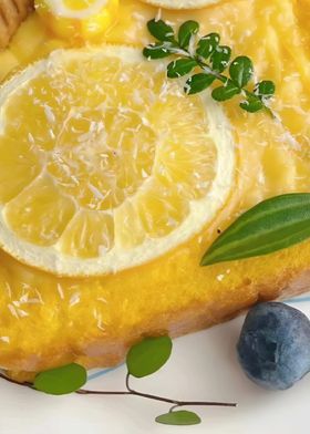 Lemon Cake with Blueberry