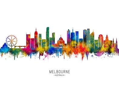 Melbourne Skyline Watercolor