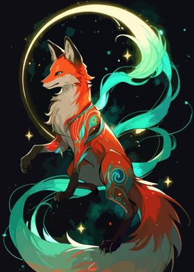 Mystical Fox with Celestial Glow