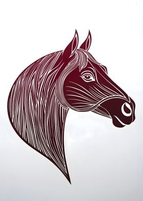 Horse Head Line Art