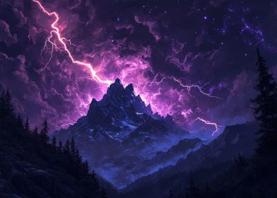 Purple Lightning Storm