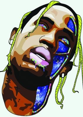 Travis Scott Galaxy Portrait