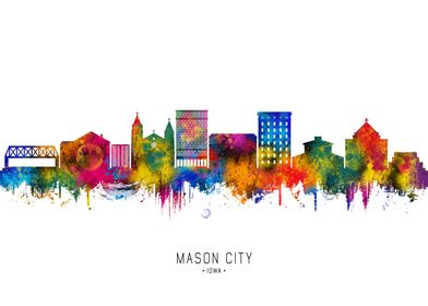 Mason City Skyline Watercolor