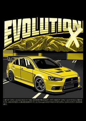 Mitsubishi Lancer Evolution X Yellow