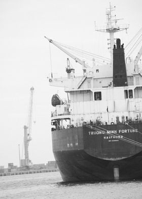 Cargo Ship in Harbor