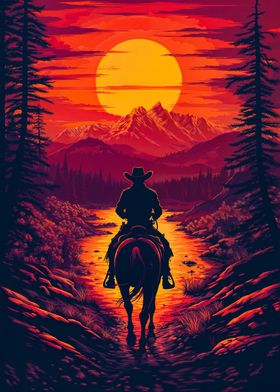 Cowboy Sunset Ride