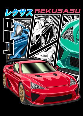 LFA V10 Red Car Illustration