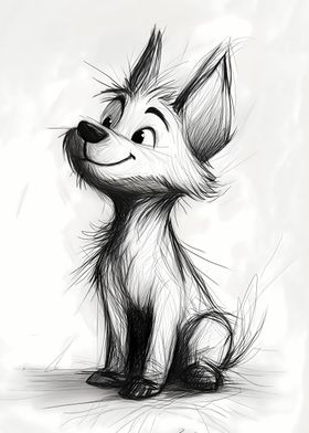 Cute Cartoon Dog Sketch