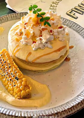 Popcorn Pancakes with Corn