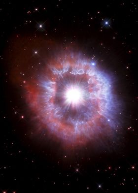 Cosmic Nebula with Bright Star