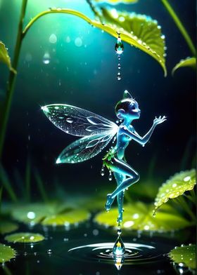 Fairy on Water Drop