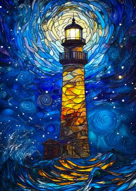 Stained Glass Lighthouse