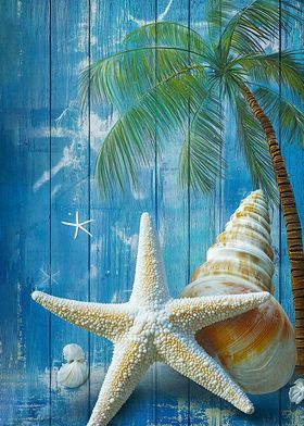 Seashells and Palm Tree