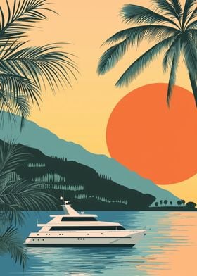 Retro Sunset Yacht