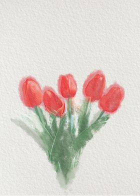 Watercolor Tulips