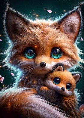 Cute Fox Family