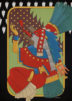 Chantico- Aztec Deity Illustration