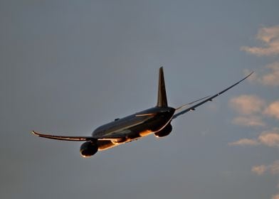 A Boeing 787 Dreamliner Taking Off