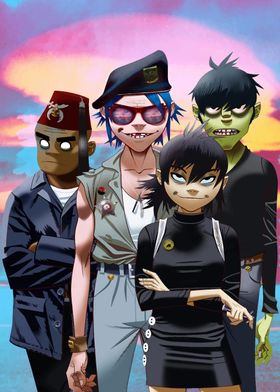 Gorillaz Band Art Print