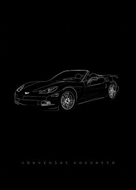 Chevrolet Corvette Line Art