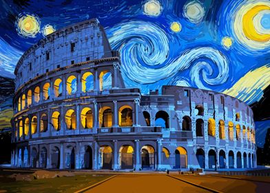 Colosseum Starry Night