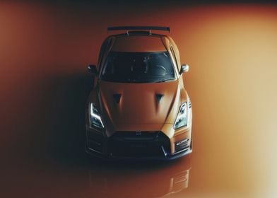 Orange Nissan GT-R