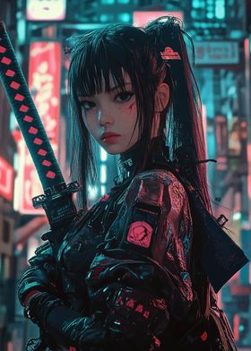 Cyberpunk Samurai Girl