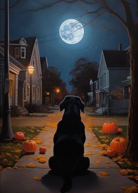 Black Lab Halloween Night Street