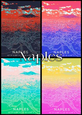 Naples City Map Art Print