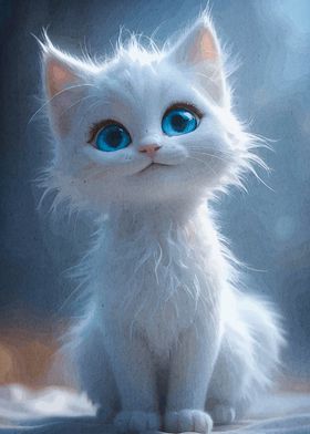 Cute White Kitten