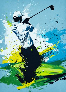 Golf Swing Action Art