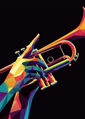 Trumpet in Low Poly Style