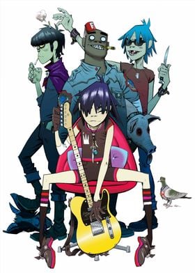 Gorillaz Band Illustration