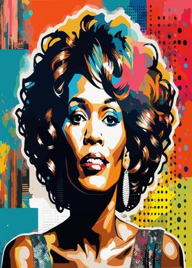 Whitney Houston Pop Art Portrait