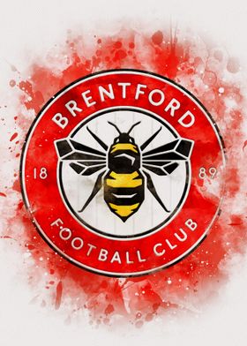 Brentford FC Logo Watercolor